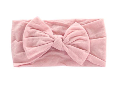 Vintage Pink Nylon Bow Headwrap