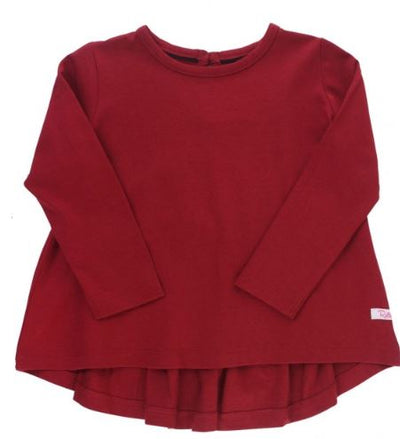 Cranberry Long Sleeve Bow-Back Top