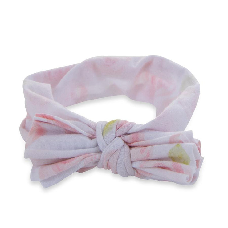Jersey Cotton Spandex Baby Headband - Rose Print