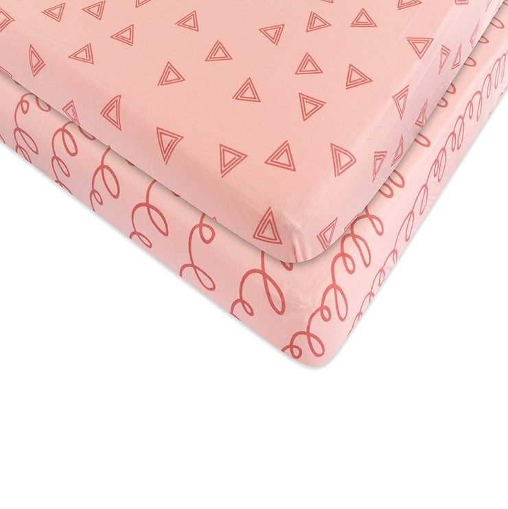 Crib Sheet Set - Pink Squiggles