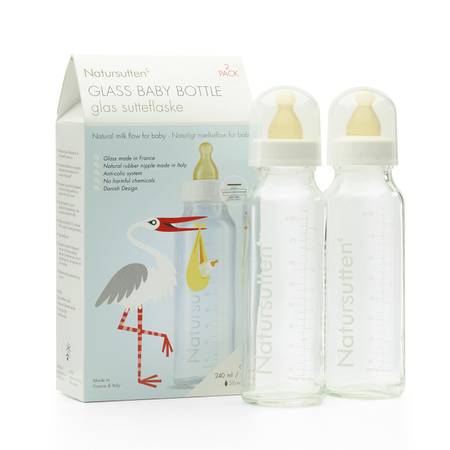 Natursutten - 8 oz Glass Baby Bottles (2 pack)